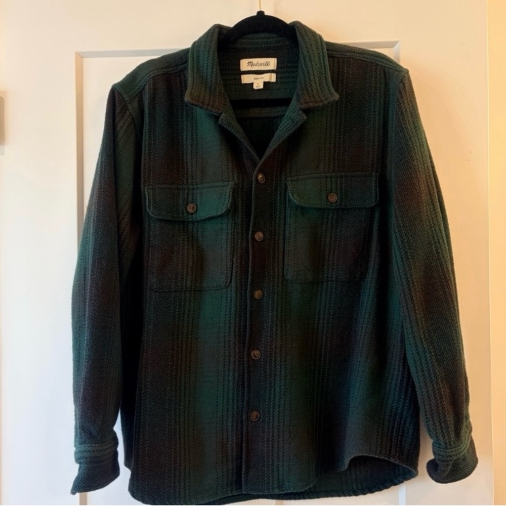 Madewell Men's Black and Green Shirt